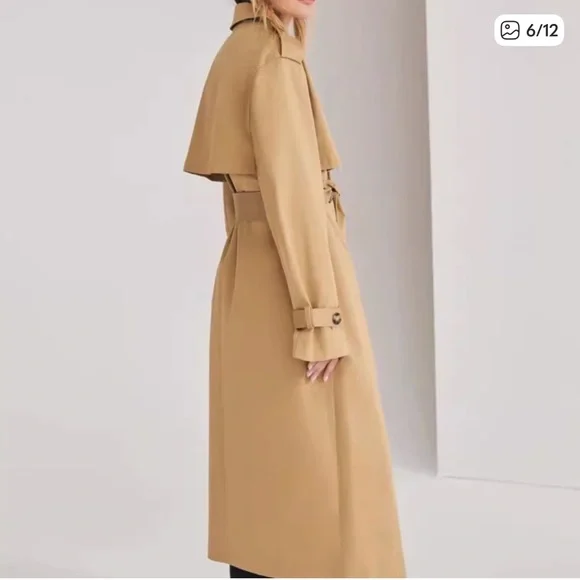 Favorite Daughter Camel Tie-Waist Trench Coat - Picture 5 of 5